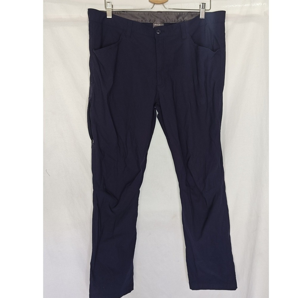 Eddie Bauer Tech Pant Mens 40x32 Navy Blue Stretch Hiking Outdoor 1423671